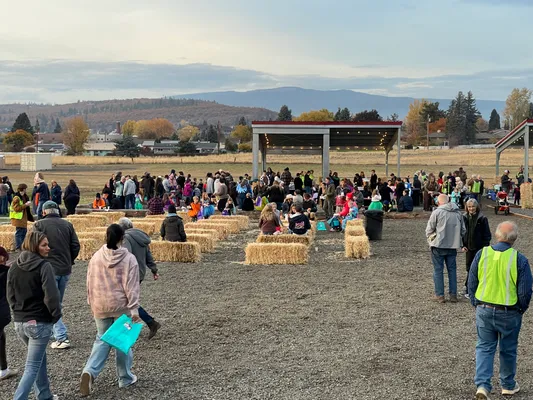 Youth and families gathered for hot dogs