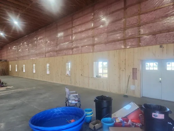 Under-construction interior of the youth center